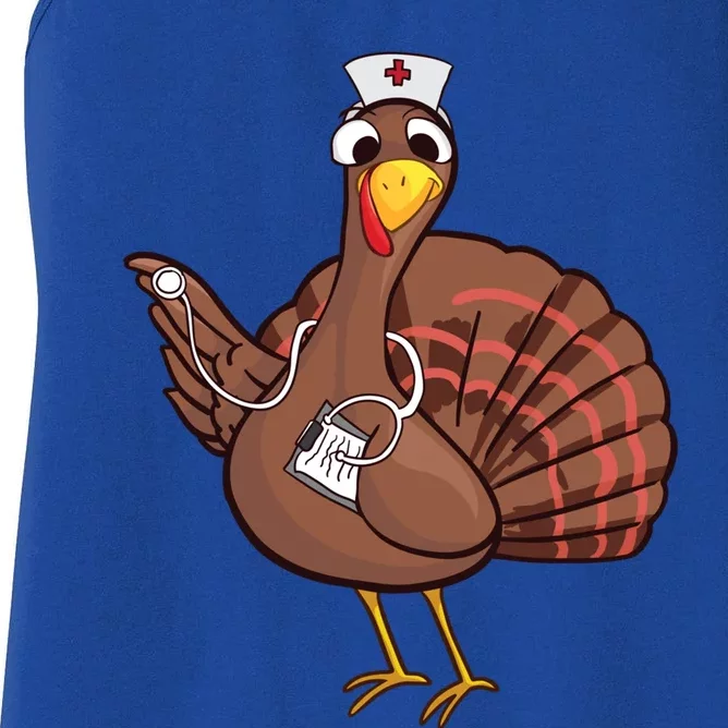 Thanksgiving Nurse Turkey Cool Gift Cool Funny Feast Day Gift Women's Racerback Tank