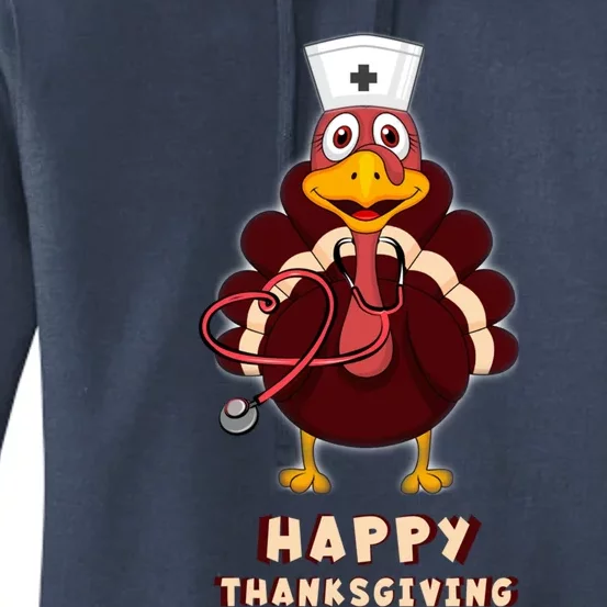 Thanksgiving Nurse Turkey Cool Funny Feast Day Gift Women's Pullover Hoodie