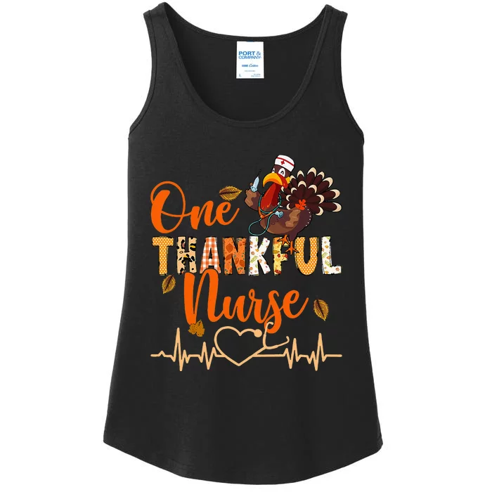 Thankful Nurse Turkey Thanksgiving Gift Ladies Essential Tank