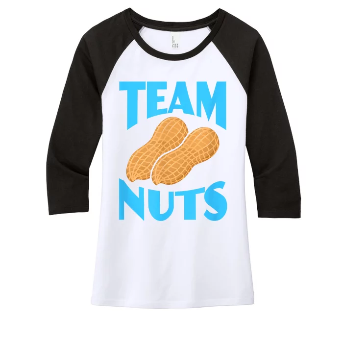 Team Nuts Team Boy Gender Reveal Pregnancy Baby Party Women's Tri-Blend 3/4-Sleeve Raglan Shirt