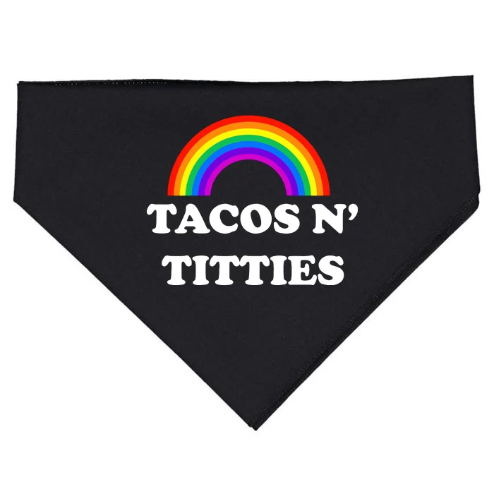 Tacos N Titties Pride Month Lgbtq USA-Made Doggie Bandana