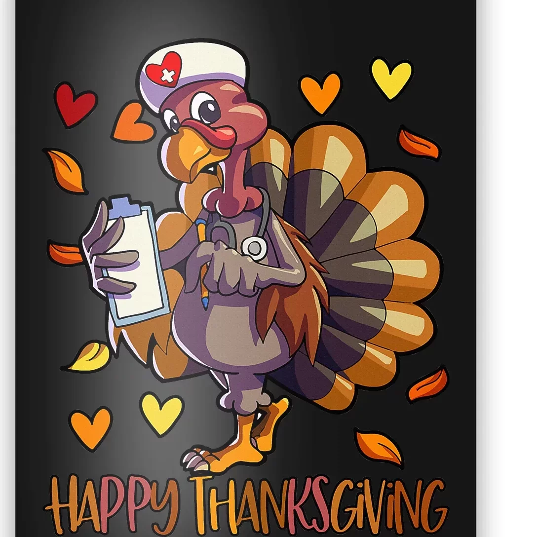 Turkey Nurse Thanksgiving  Holiday Nursing Poster