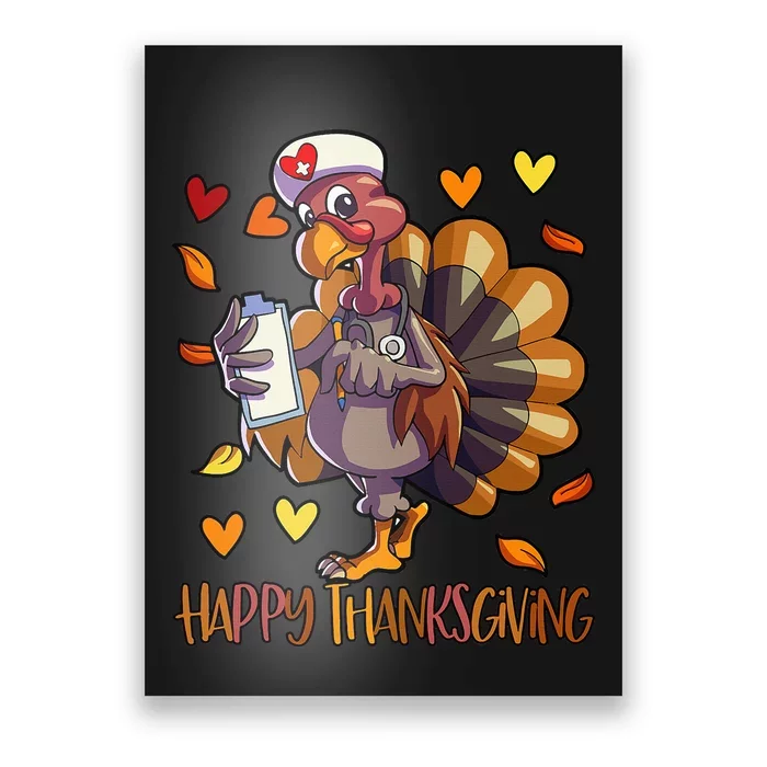 Turkey Nurse Thanksgiving  Holiday Nursing Poster