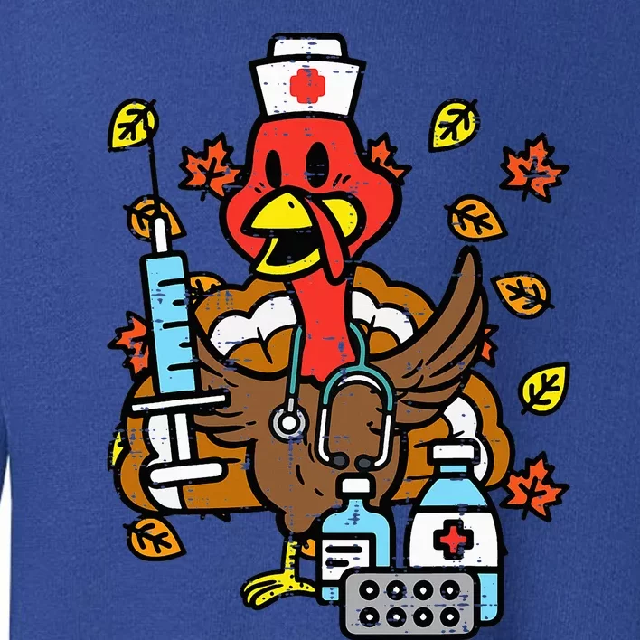 Turkey Nurse Thanksgiving Fall Scrub Nursing Rn Icu Er Nicu Toddler Sweatshirt