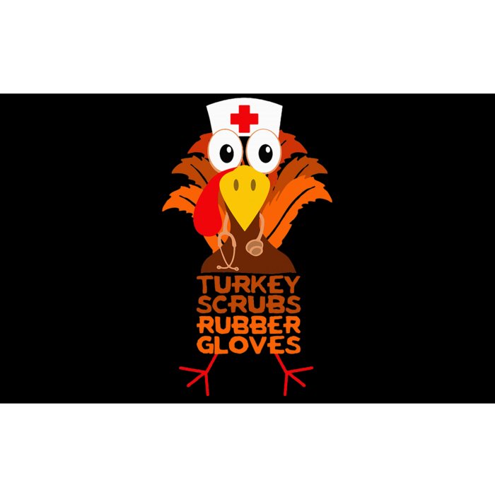 Thanksgiving Nurse Turkey Scrubs Rubber Gloves Bumper Sticker