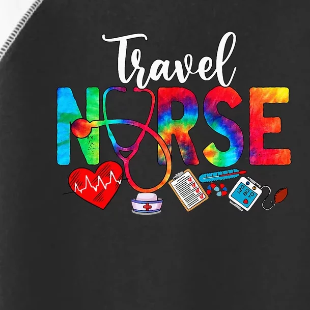 Travel Nurse Tie Dye Love Heart Stethoscope RN Nurse Women Toddler Fine Jersey T-Shirt