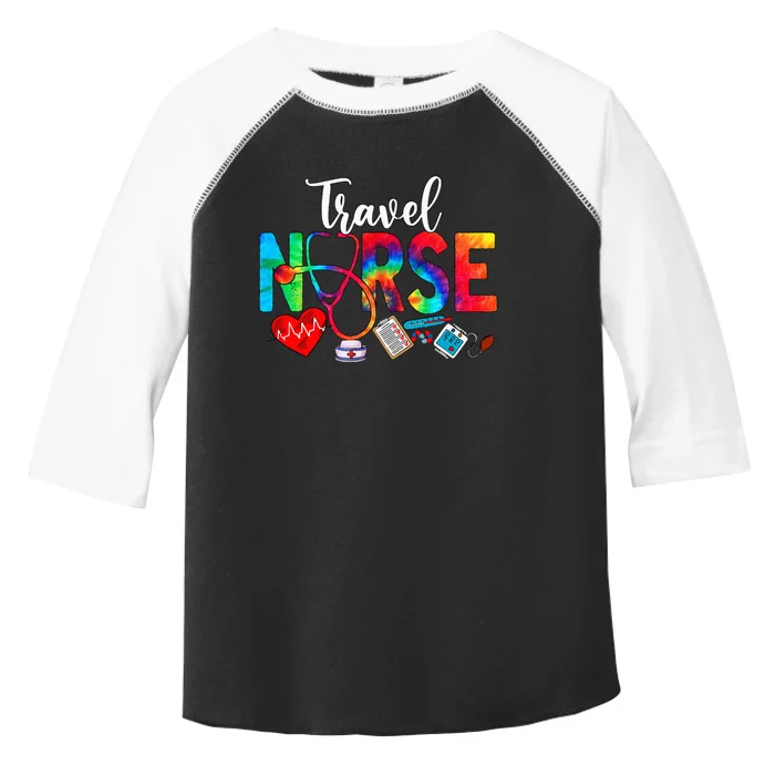 Travel Nurse Tie Dye Love Heart Stethoscope RN Nurse Women Toddler Fine Jersey T-Shirt