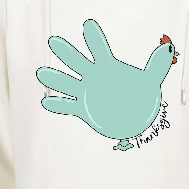 Thanksgiving Nurse Turkey Glove Thankful Nurse Medical Womens Funnel Neck Pullover Hood