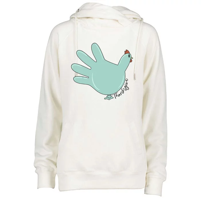 Thanksgiving Nurse Turkey Glove Thankful Nurse Medical Womens Funnel Neck Pullover Hood