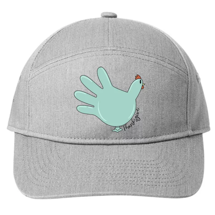 Thanksgiving Nurse Turkey Glove Thankful Nurse Medical 7-Panel Snapback Hat