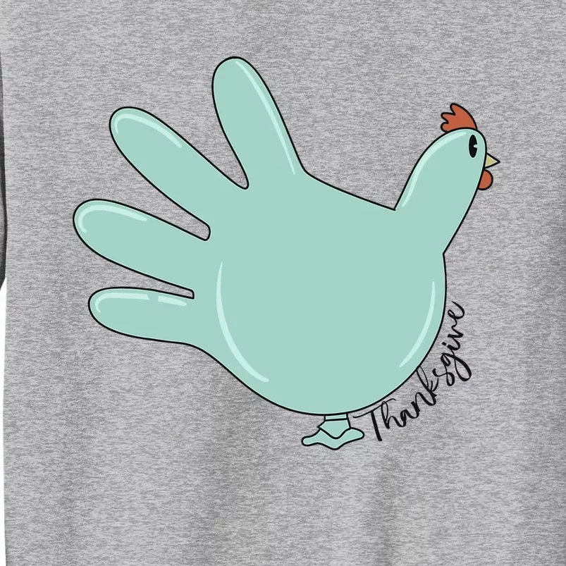 Thanksgiving Nurse Turkey Glove Thankful Nurse Medical Tall Sweatshirt