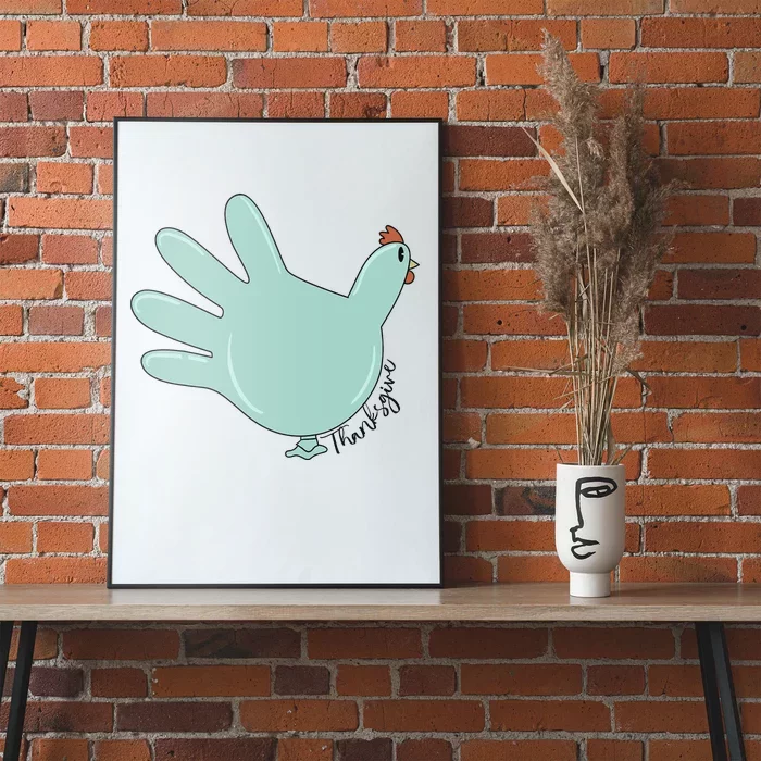 Thanksgiving Nurse Turkey Glove Thankful Nurse Medical Poster