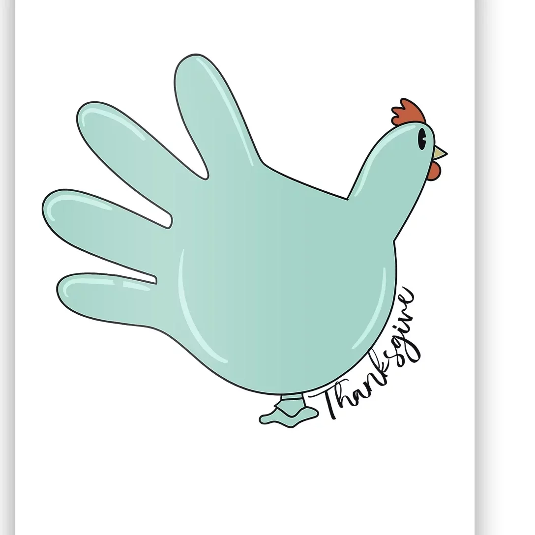 Thanksgiving Nurse Turkey Glove Thankful Nurse Medical Poster