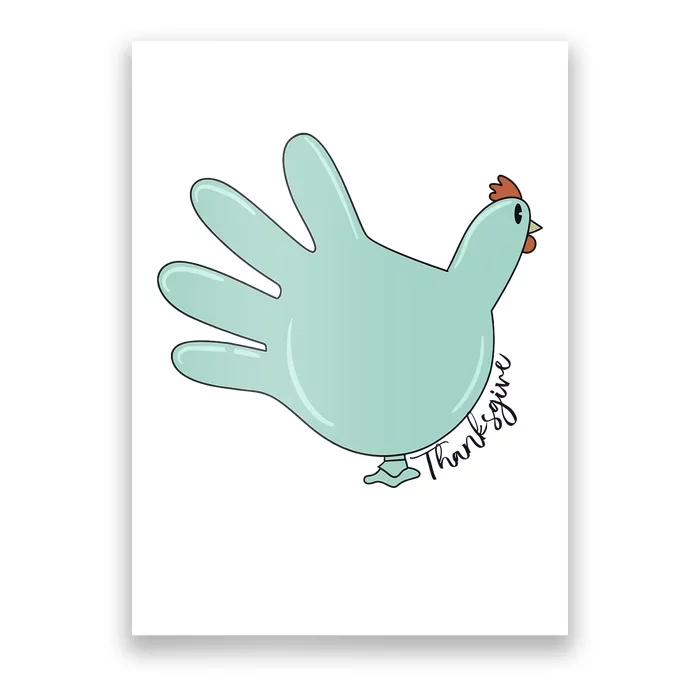 Thanksgiving Nurse Turkey Glove Thankful Nurse Medical Poster