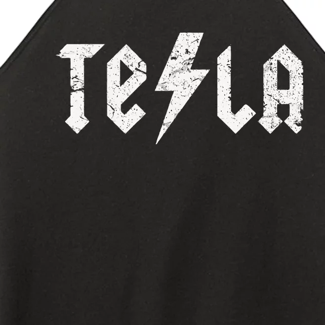 Tesla Nikola Tesla Fan Stem Women’s Perfect Tri Rocker Tank