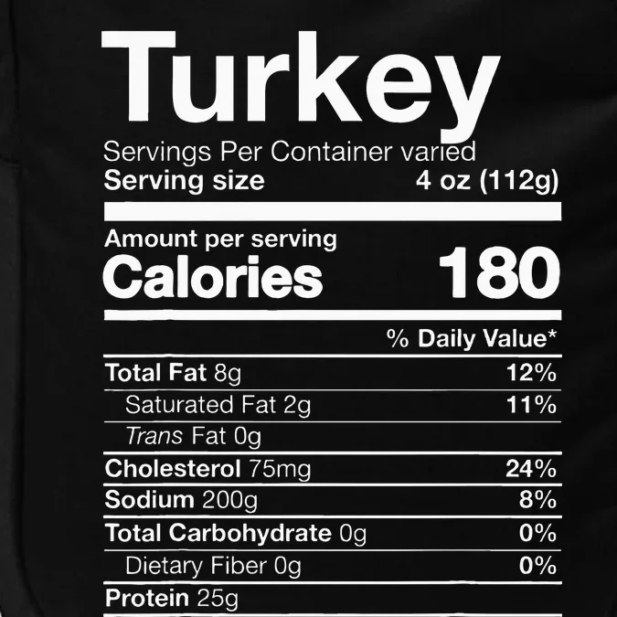 Turkey Nutrition Thanksgiving Food Costume Dark Impact Tech Backpack