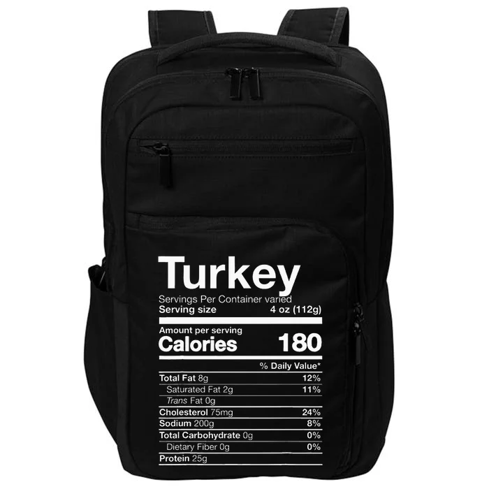 Turkey Nutrition Thanksgiving Food Costume Dark Impact Tech Backpack