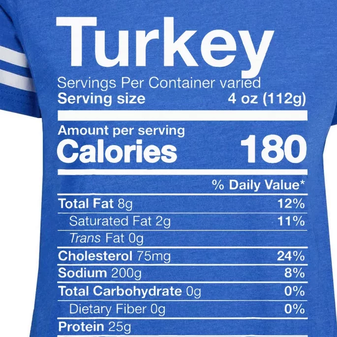 Turkey Nutrition Thanksgiving Food Costume Dark Enza Ladies Jersey Football T-Shirt