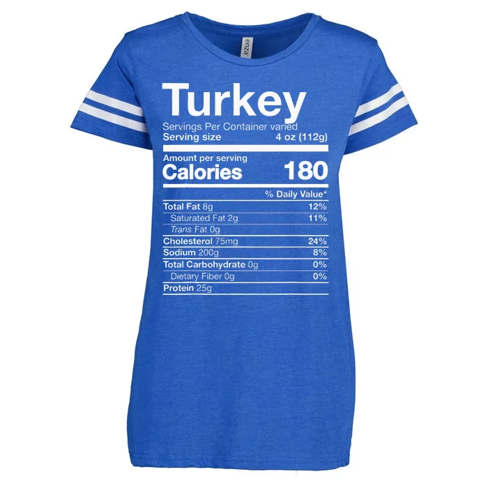 Turkey Nutrition Thanksgiving Food Costume Dark Enza Ladies Jersey Football T-Shirt