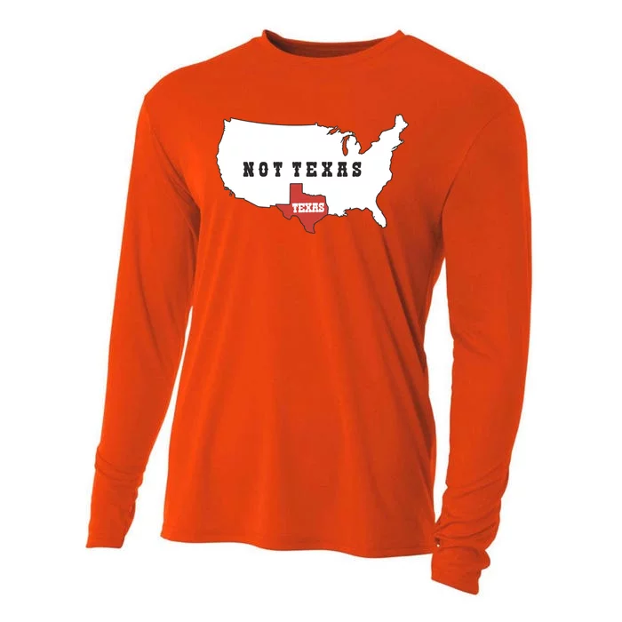 Texas Not Texas Map Cooling Performance Long Sleeve Crew