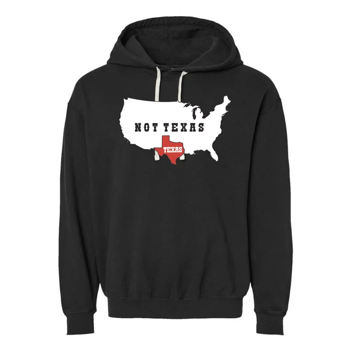 Texas Not Texas Map Garment-Dyed Fleece Hoodie