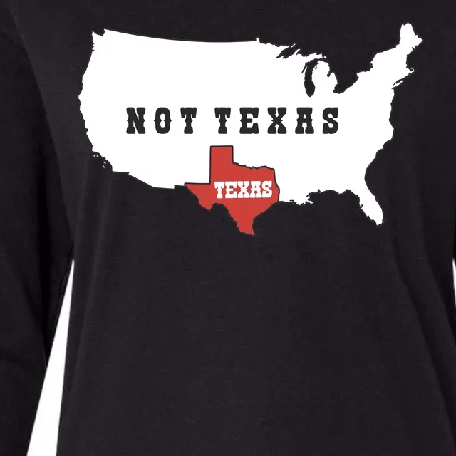 Texas Not Texas Map Womens Cotton Relaxed Long Sleeve T-Shirt