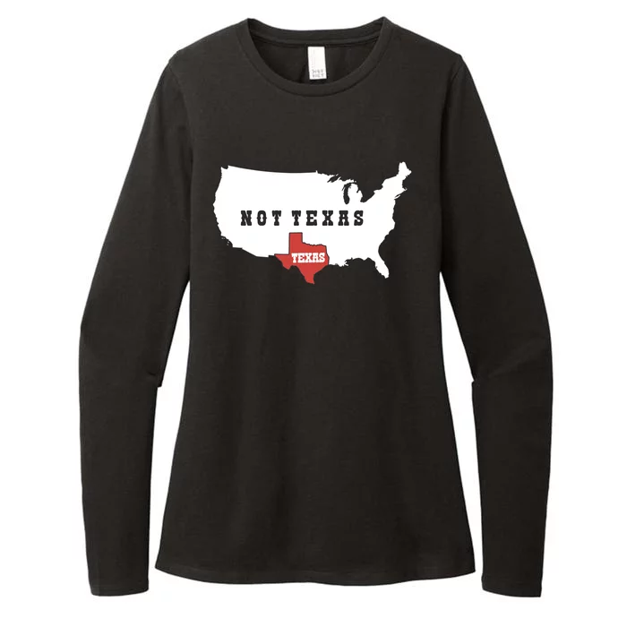 Texas Not Texas Map Womens CVC Long Sleeve Shirt