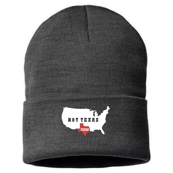 Texas Not Texas Map Sustainable Knit Beanie