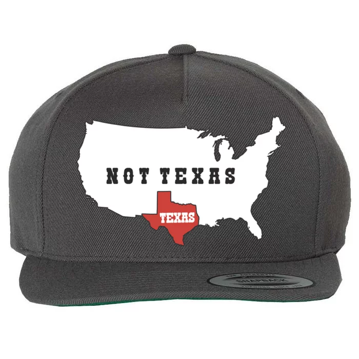 Texas Not Texas Map Wool Snapback Cap