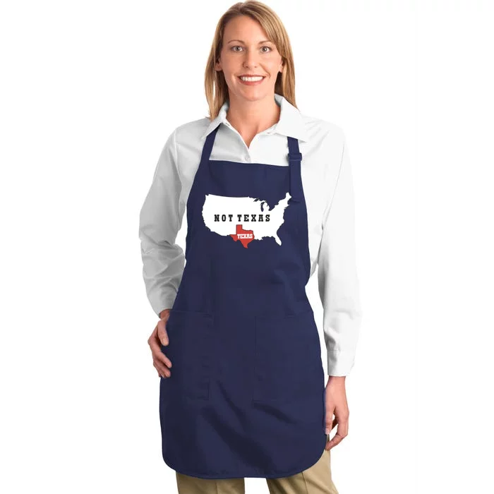 Texas Not Texas Map Full-Length Apron With Pocket