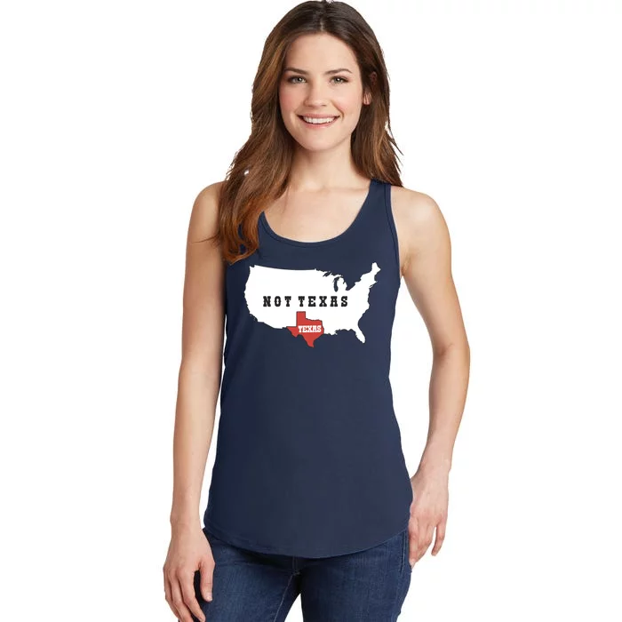 Texas Not Texas Map Ladies Essential Tank