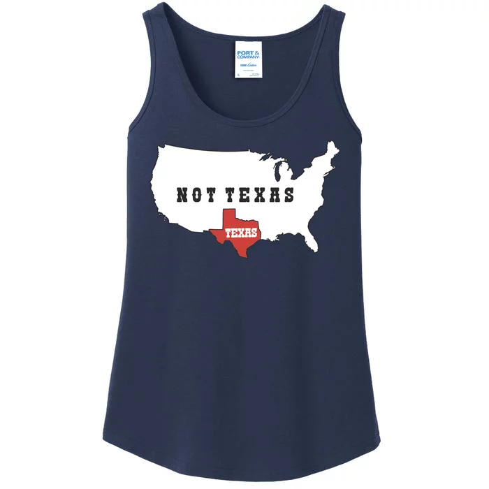 Texas Not Texas Map Ladies Essential Tank