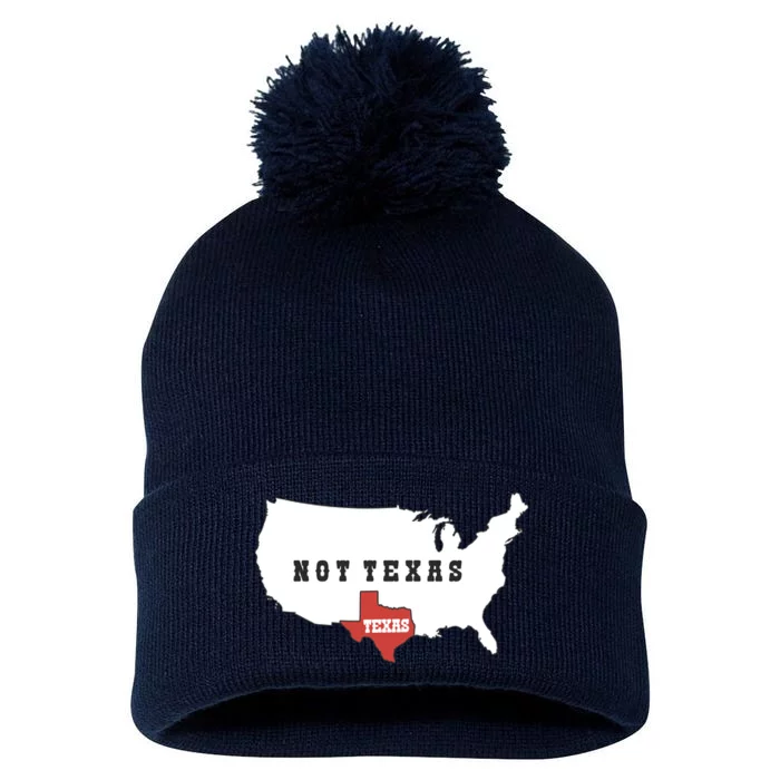 Texas Not Texas Map Pom Pom 12in Knit Beanie