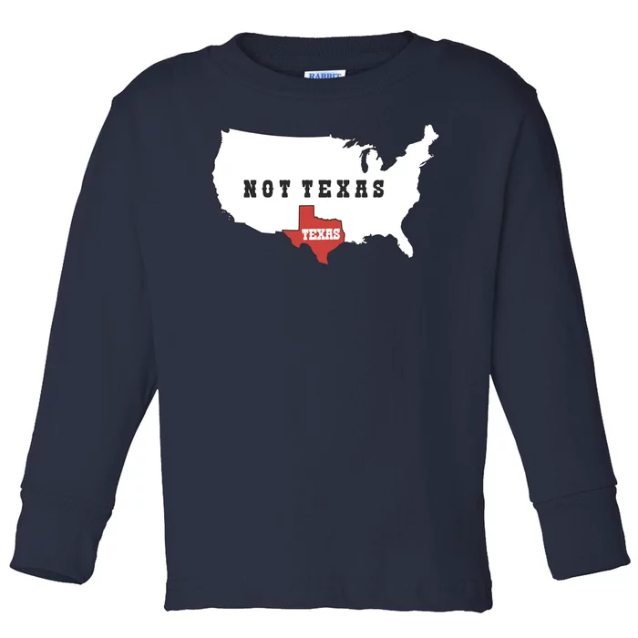 Texas Not Texas Map Toddler Long Sleeve Shirt