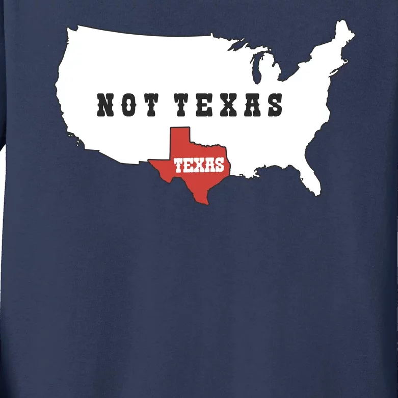 Texas Not Texas Map Kids Long Sleeve Shirt