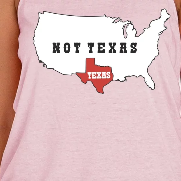 Texas Not Texas Map Women's Knotted Racerback Tank