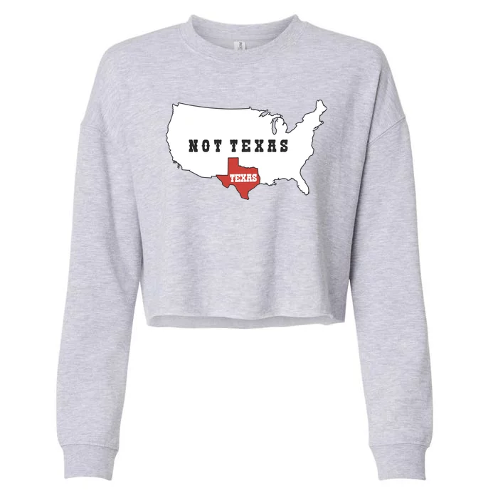 Texas Not Texas Map Cropped Pullover Crew