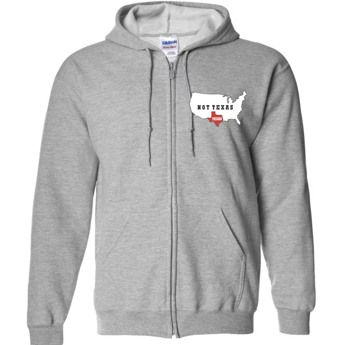 Texas Not Texas Map Full Zip Hoodie