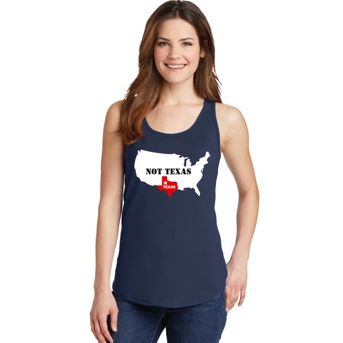 Texas Not Texas Map Ladies Essential Tank