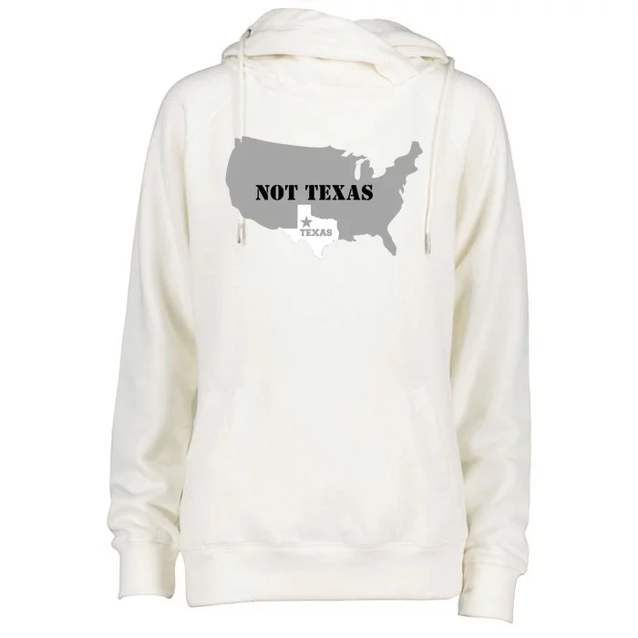 Texas Not Texas With America Map Womens Funnel Neck Pullover Hood