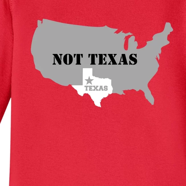 Texas Not Texas With America Map Baby Long Sleeve Bodysuit