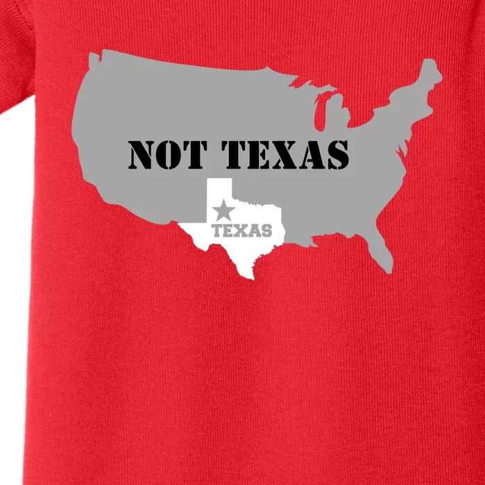 Texas Not Texas With America Map Baby Bodysuit