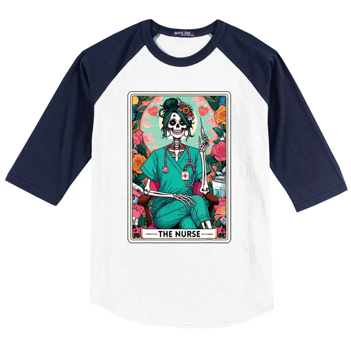 The Nurse Tarot Card Baseball Sleeve Shirt