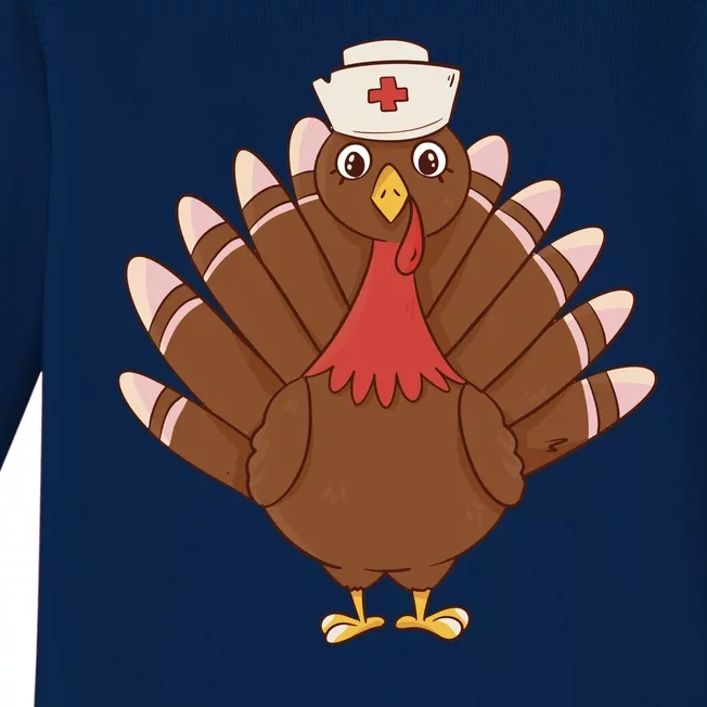 Turkey Nurse Thanksgiving Baby Long Sleeve Bodysuit