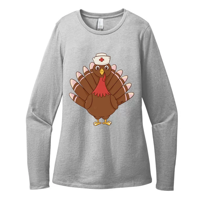 Turkey Nurse Thanksgiving Womens CVC Long Sleeve Shirt