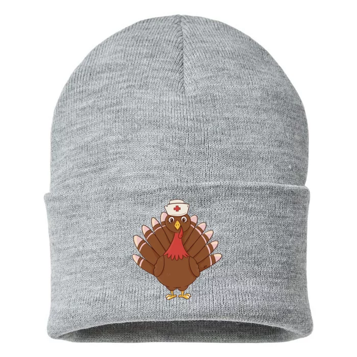 Turkey Nurse Thanksgiving Sustainable Knit Beanie