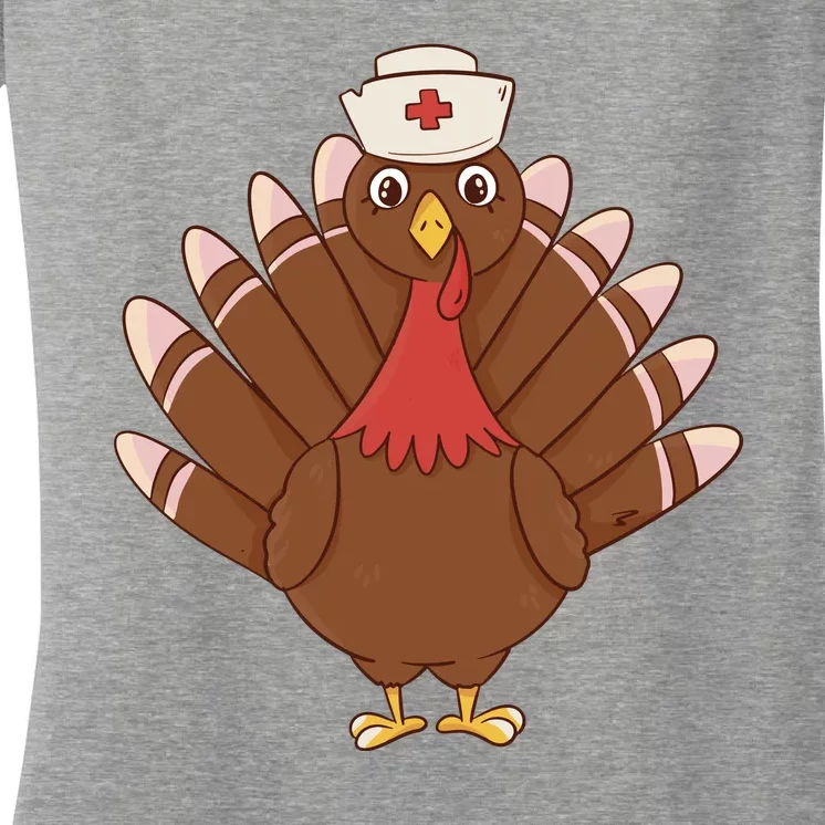 Turkey Nurse Thanksgiving Women's V-Neck T-Shirt