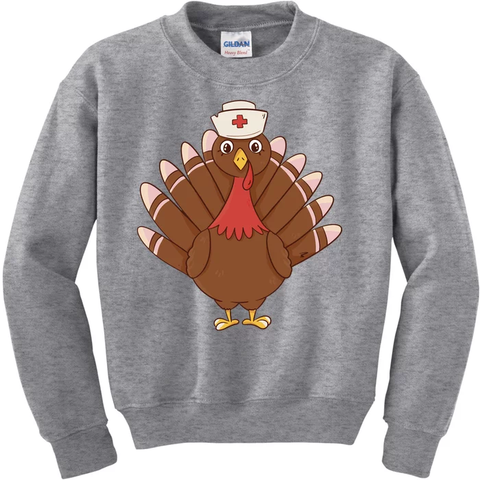 Turkey Nurse Thanksgiving Kids Sweatshirt