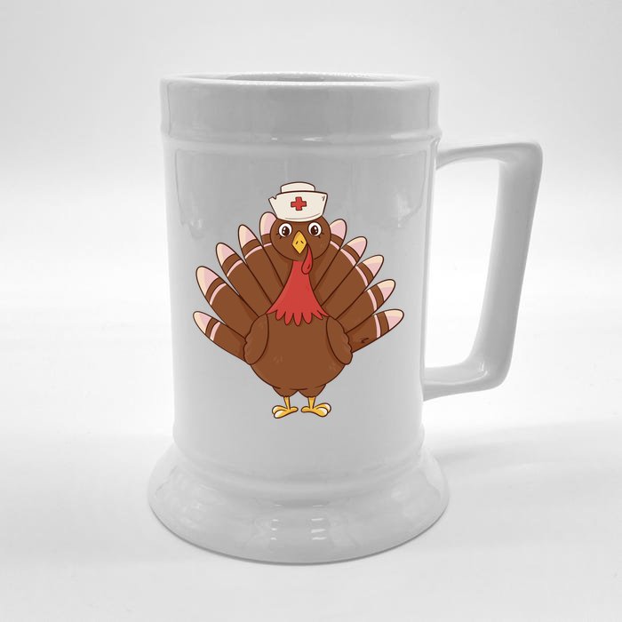 Turkey Nurse Thanksgiving Front & Back Beer Stein