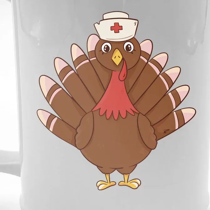 Turkey Nurse Thanksgiving Front & Back Beer Stein